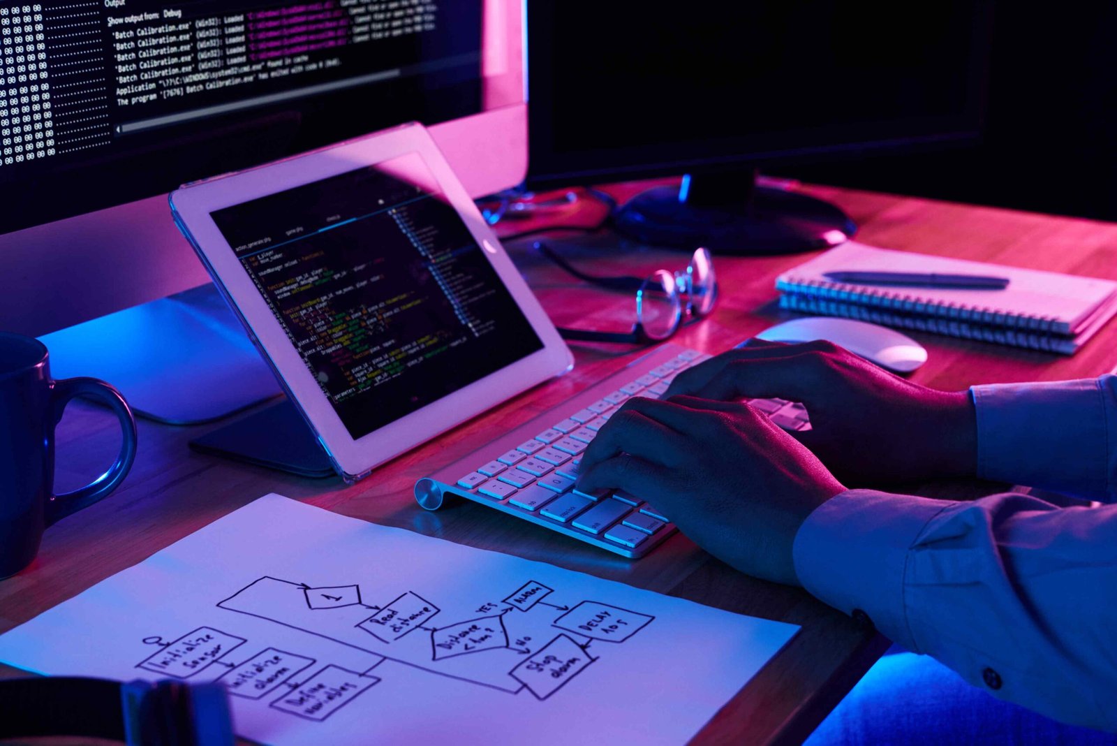 Equipo de programadores colaborando en proyecto de software.